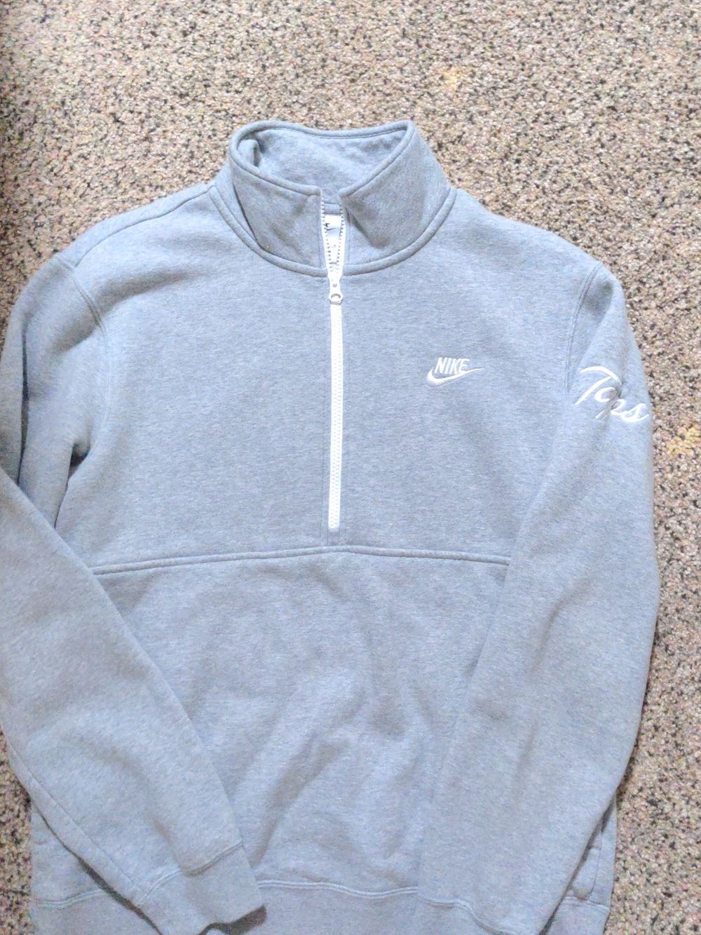 Nike Gray Sweatshirt with White Logo Tag